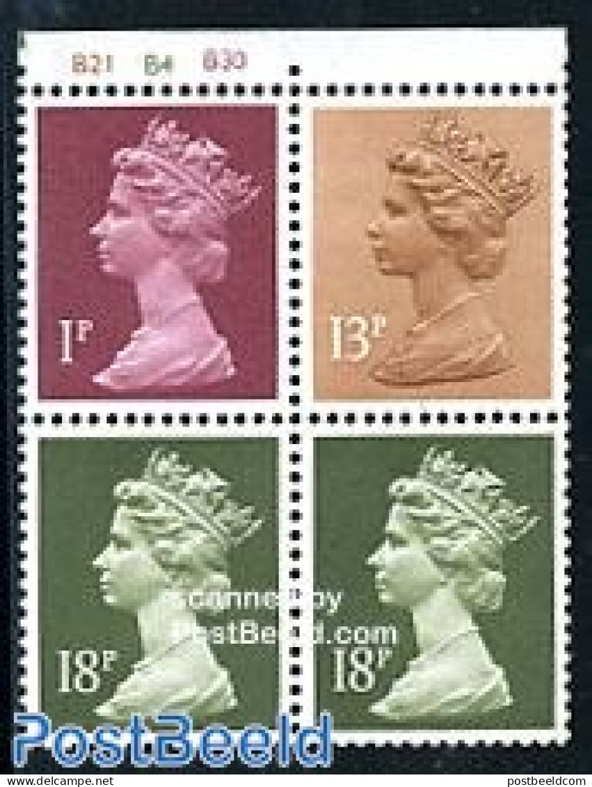 Great Britain 1986 Definitives Booklet Pane, Mint NH - Neufs