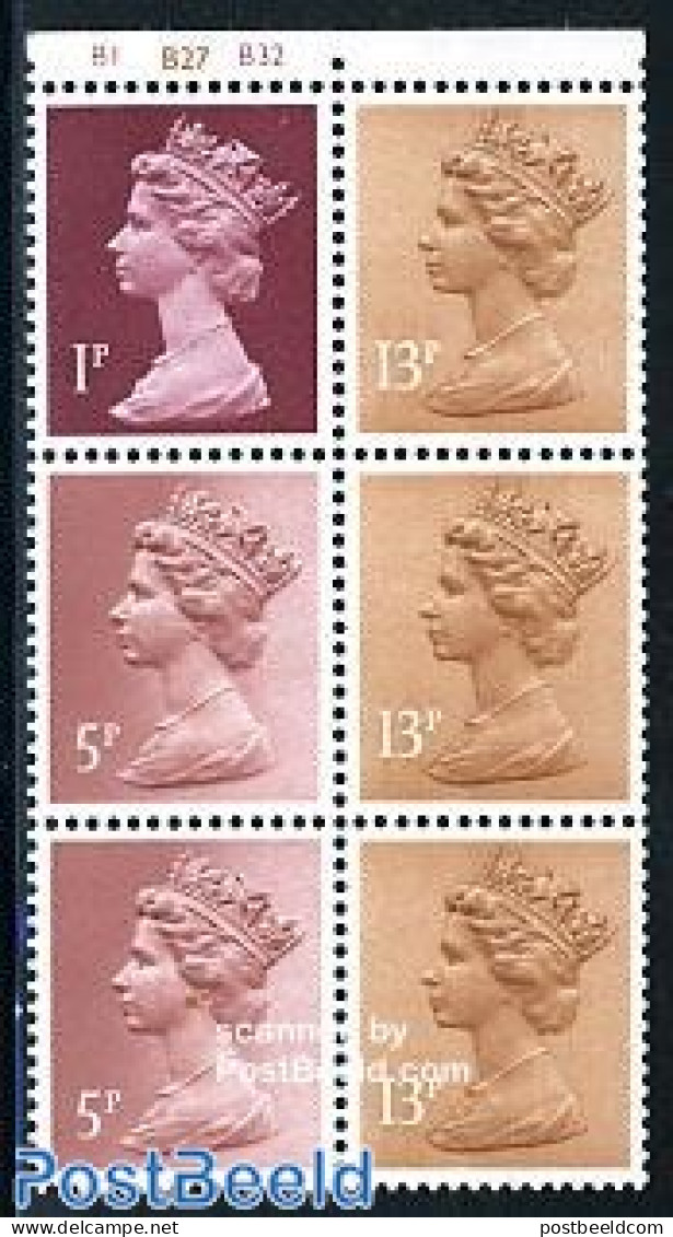 Great Britain 1986 Definitives Booklet Pane, Mint NH - Unused Stamps