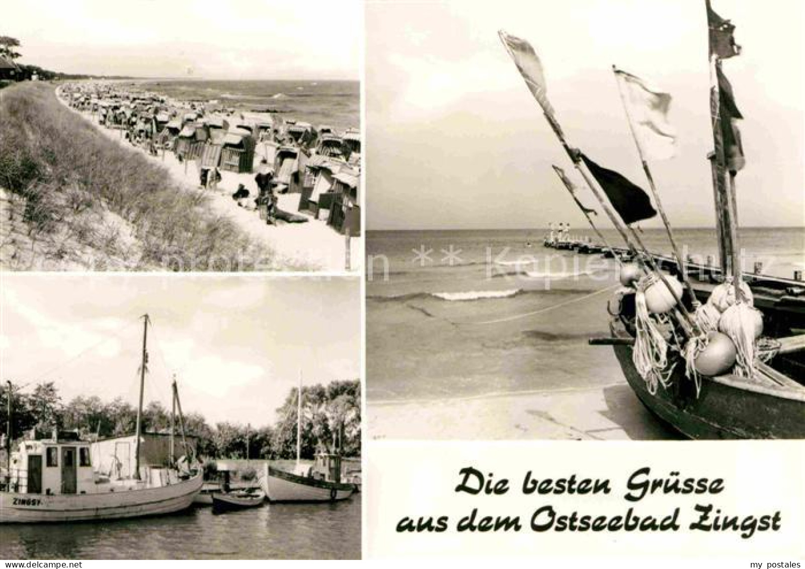 72640350 Zingst Ostseebad Strand Bootssteg Fischerboote Zingst Darss - Zingst