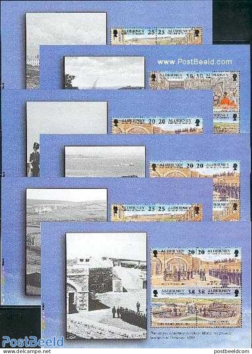 Alderney 1999 History, 6 Booklet Panes, Mint NH, History - Various - History - Uniforms - Kostüme