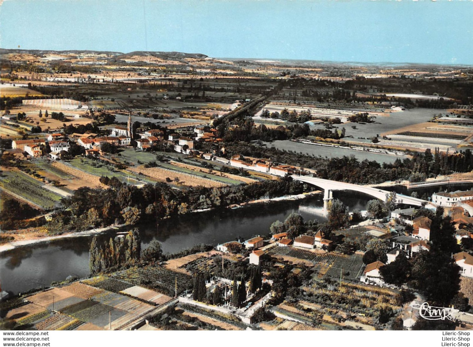 CPSM Port - De - Penne - St Sylvestre ( 47 ) - Vue Aérienne Et Pont Sur Le Lot - Autres & Non Classés