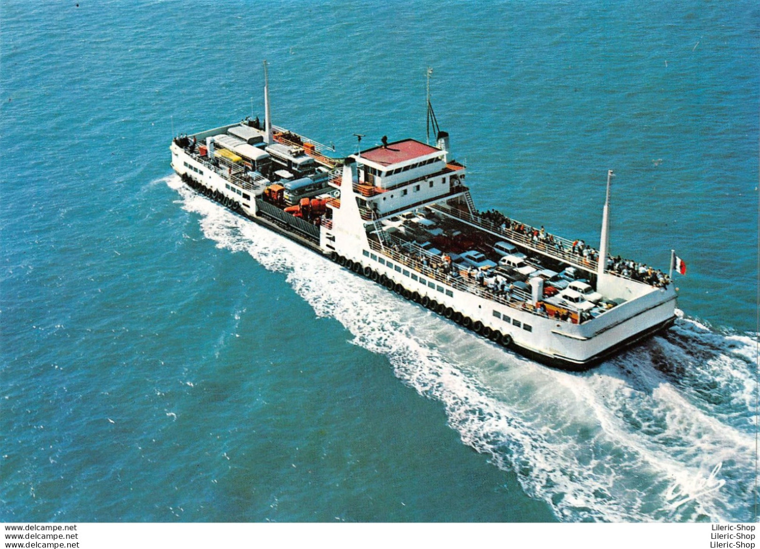 Ré (île De) -Vue Aérienne Sur Le BAC « Maréchal De TOIRAS » En MER Piloté Par R. HENRARD Voyageurs AUTOMOBILES - Saint-Martin-de-Ré