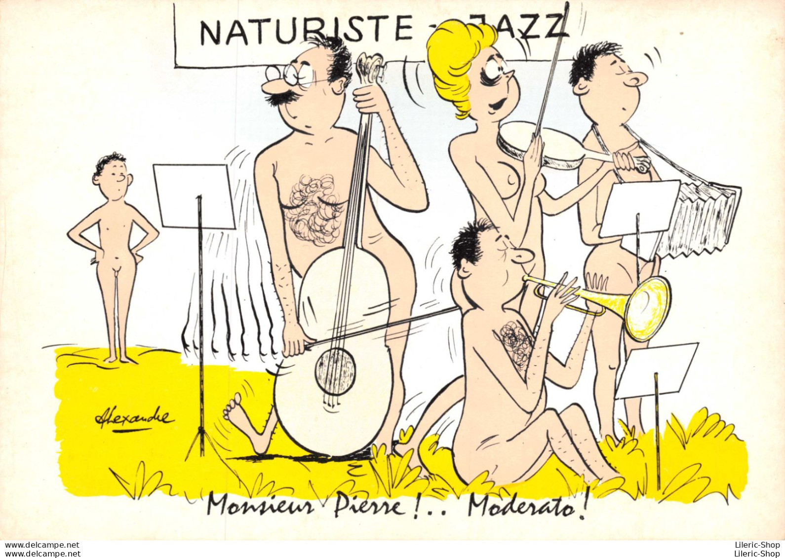 HUMOUR GRIVOIS - Illustration Signée Alexandre - Naturiste Jazz "Monsieur Pierre ! Moderato".. Cpsm GF - Humor