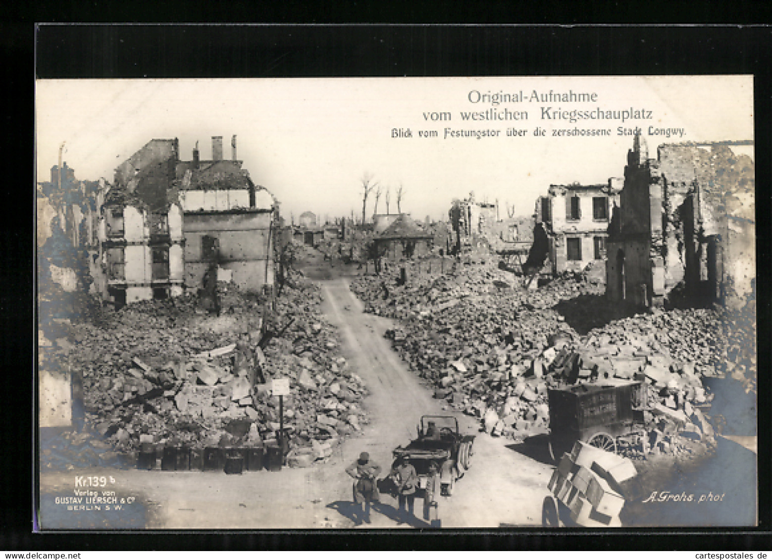 CPA Longwy, Blick Vom Festungstor über Die Zerschossene Stadt, Le Front De L'Ouest, Première Guerre Mondiale  - Longwy