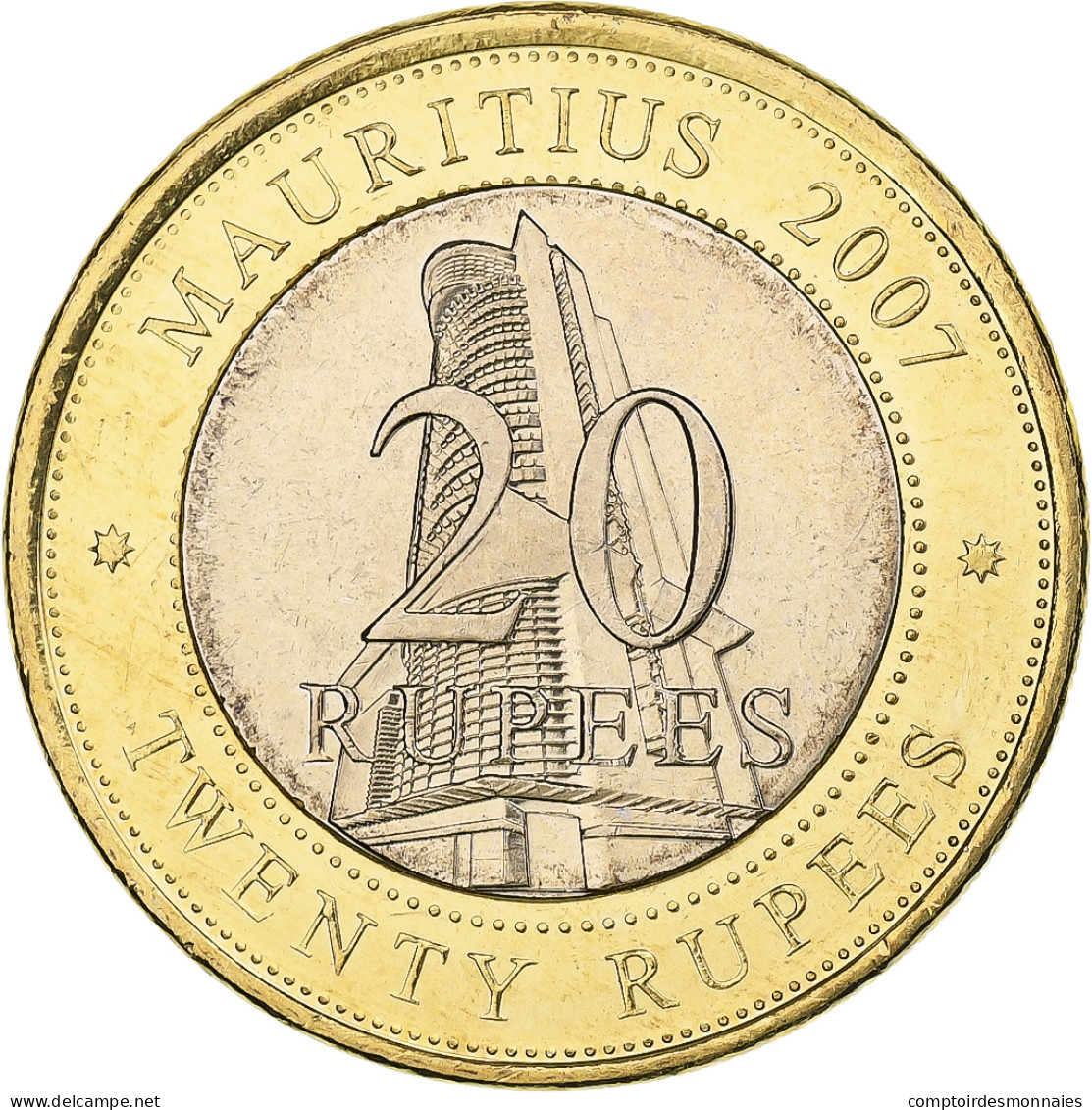 Maurice, 20 Rupees, 2007, Bimétallique, SPL+, KM:66 - Maurice