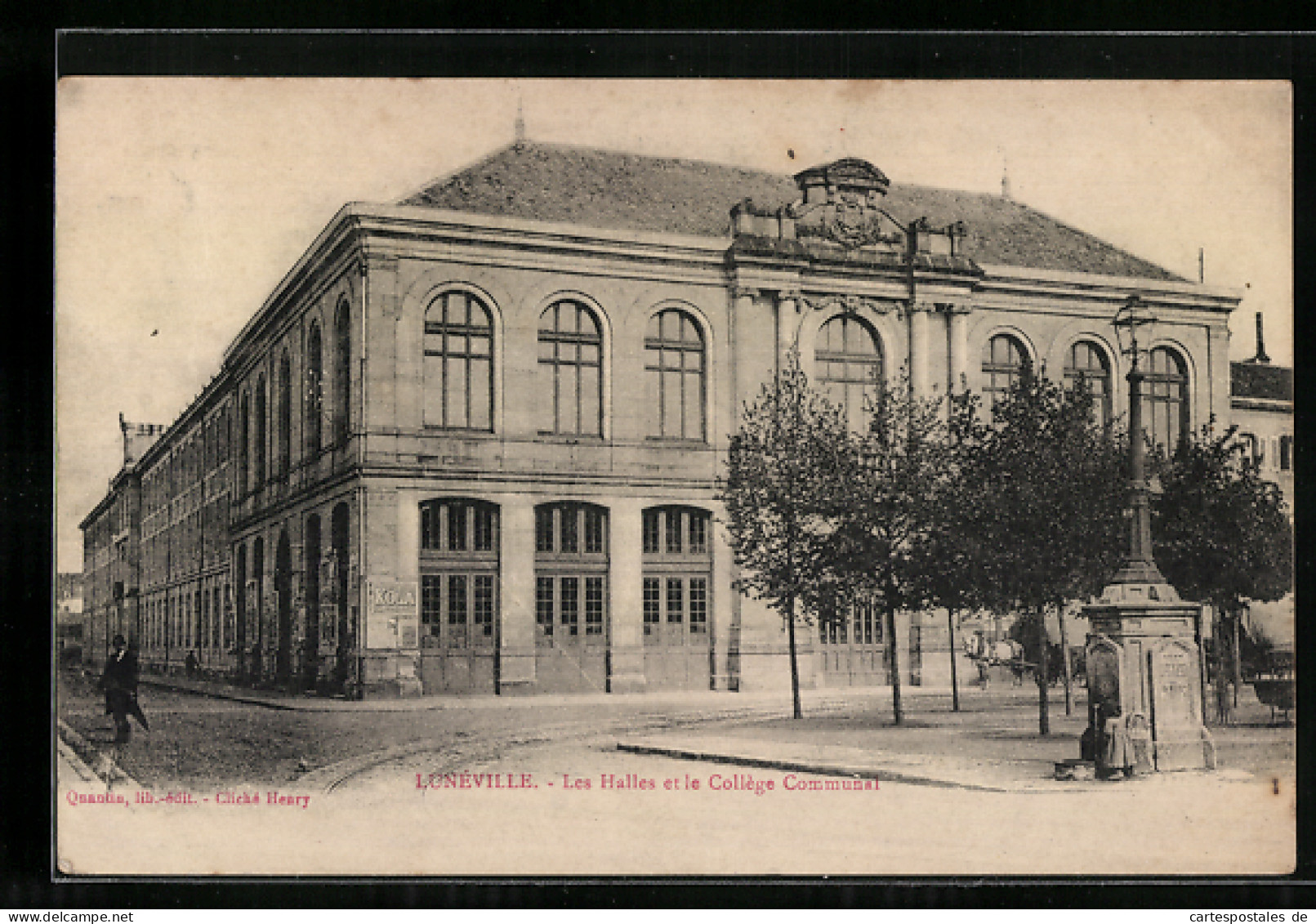 CPA Luneville, Les Halles Et Le College Communal  - Luneville