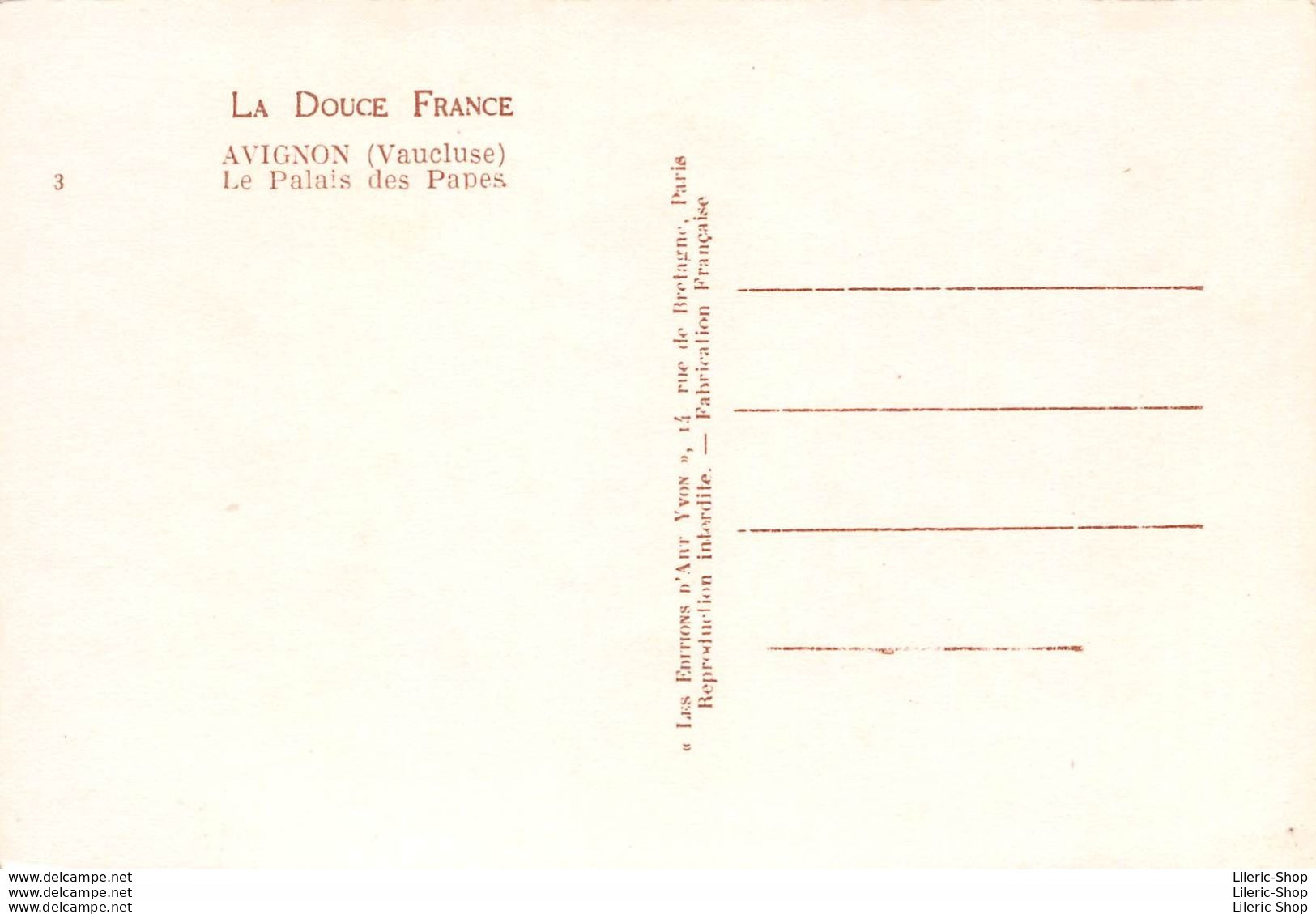 [84] AVIGNON - VOYAGE DANS LA CITÉ DES PAPES  - LOT DE 20 CPSM ± 1960 ÉDITIONS D'ART YVON