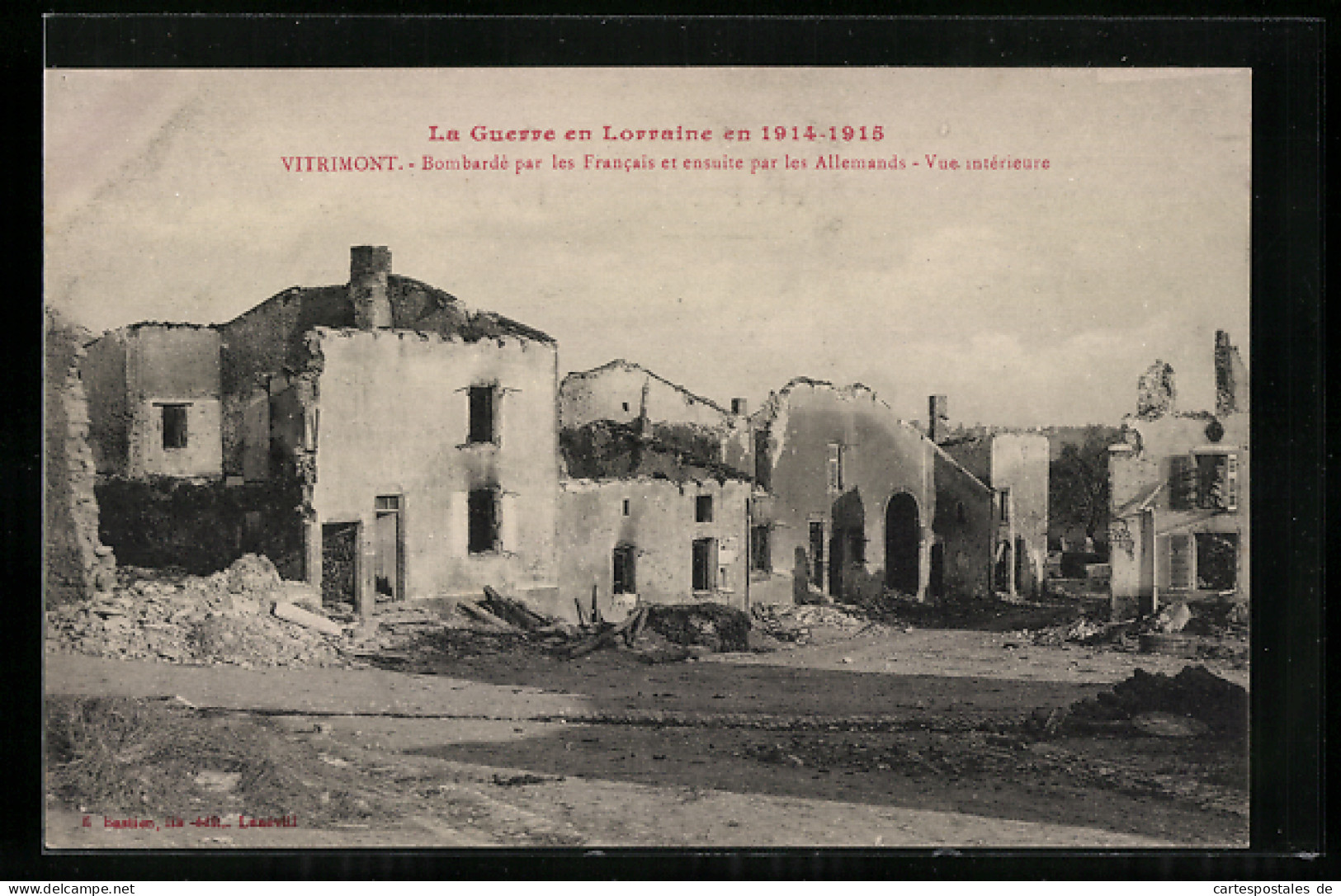 CPA Vitrimont, Bombardé Par Les Francais Et Ensuite Par Les Allemands, Vue Interieure, La Guerre En Lorraine 1914-15  - Andere & Zonder Classificatie