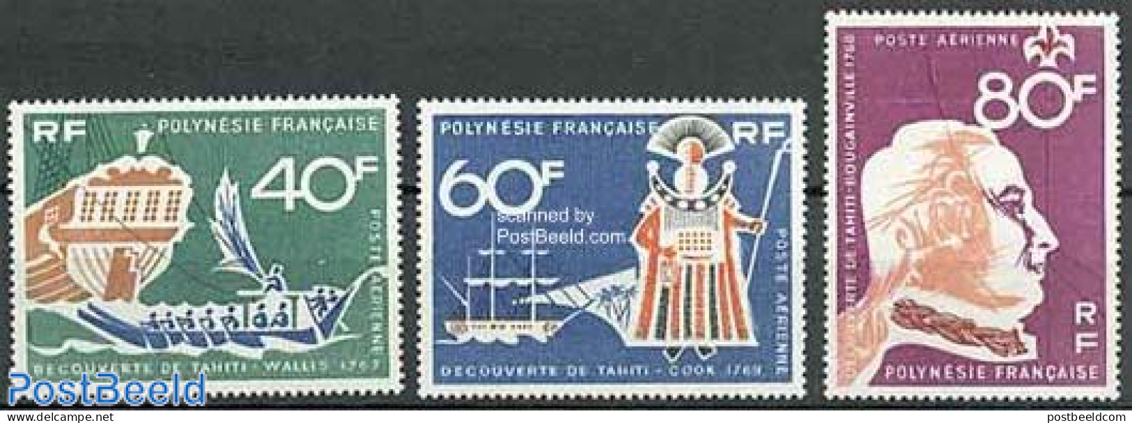 French Polynesia 1968 200 Years Discovery 3v, Mint NH, History - Transport - Explorers - Ships And Boats - Ungebraucht