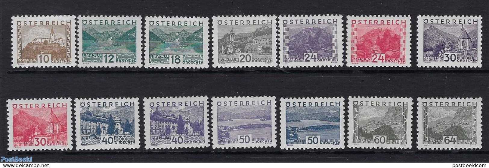 Austria 1932 Definitives, Landscapes 14v, Unused (hinged) - Neufs