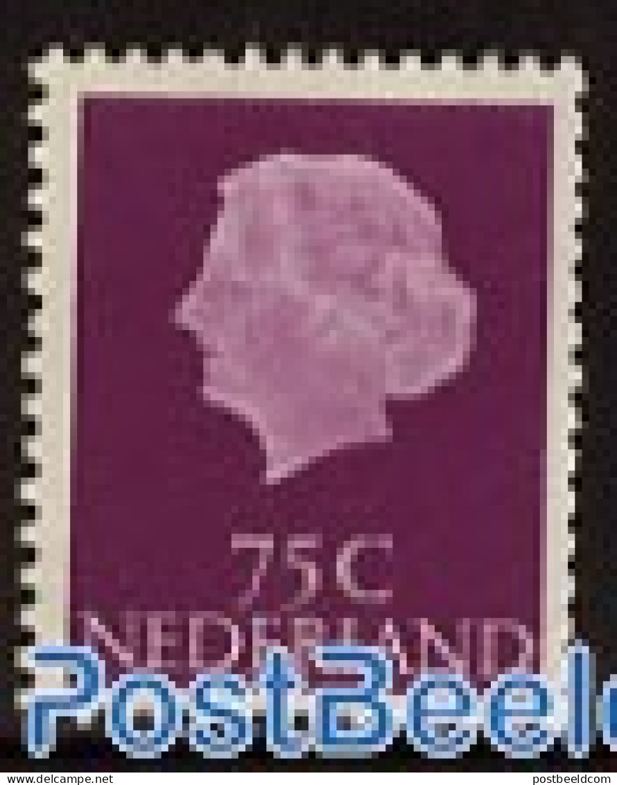 Netherlands 1954 75c Purple, Normal Paper, 1v With Number On Back, Mint NH - Neufs