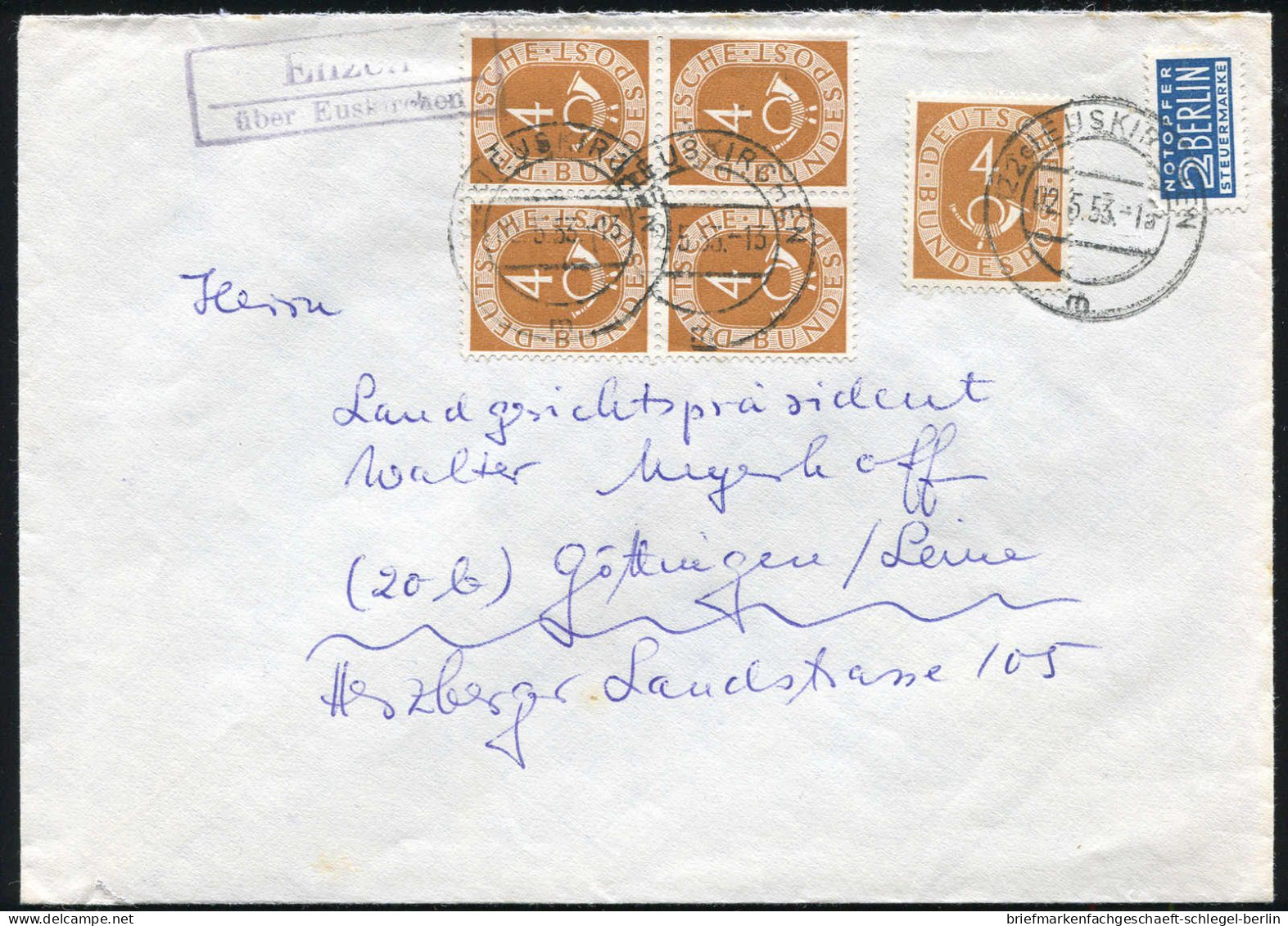 Bundesrepublik Deutschland, 1951, 124(5), Brief - Other & Unclassified