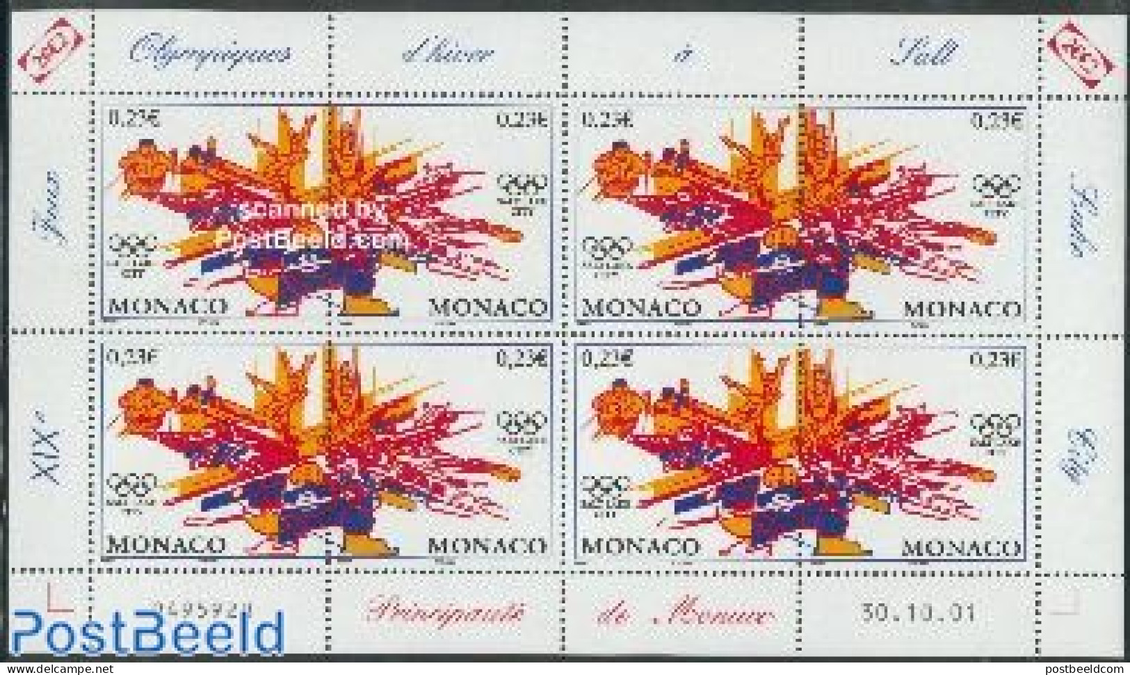 Monaco 2002 SALT LAKE CITY M/s, Mint NH, Sport - Ice Hockey - Olympic Winter Games - Nuovi