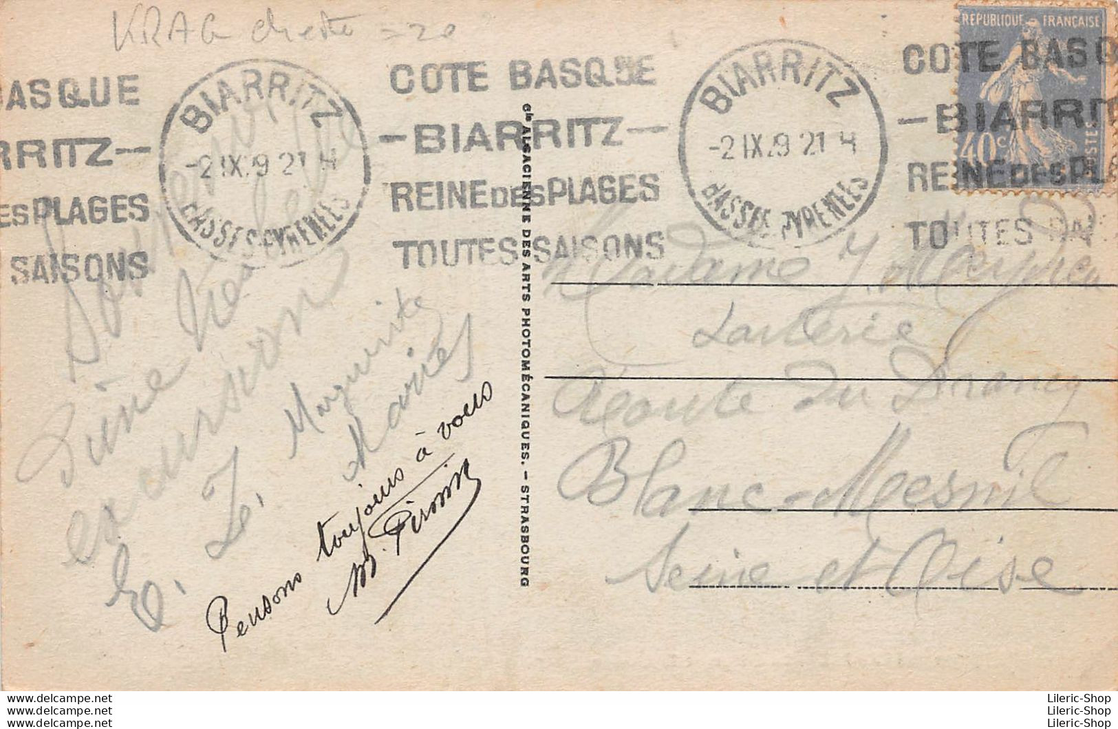 BIARRITZ (64) CPA 1921 - La Plage Et Le Casino Municipal - Éd. CAP - Biarritz