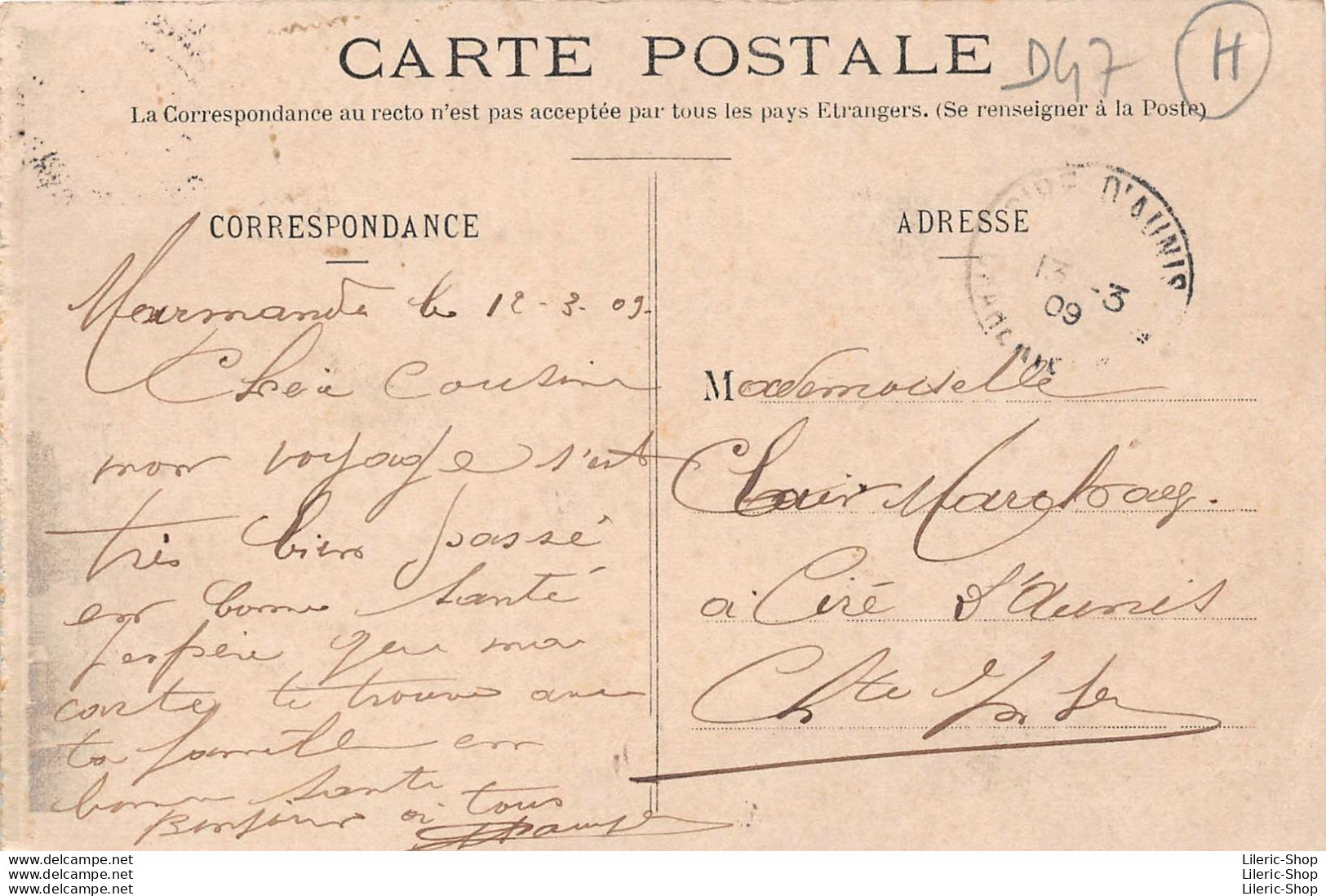 MARMANDE (47) CPA 1909 - Avenue De La Gare - Hôtel Des Messageries -. Éd. Magasins Réunis - Phot. BARBEAU - Marmande
