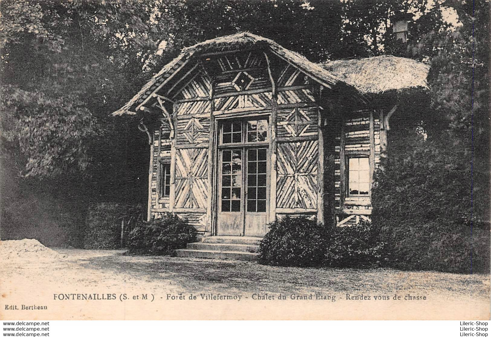 FONTENAILLES (77) CPA 1942 - Forêt De Villefermoy - Chalet Du Grand Étang - Rendez-vous De Chasse -Éd. BERTHEAU - Sonstige & Ohne Zuordnung