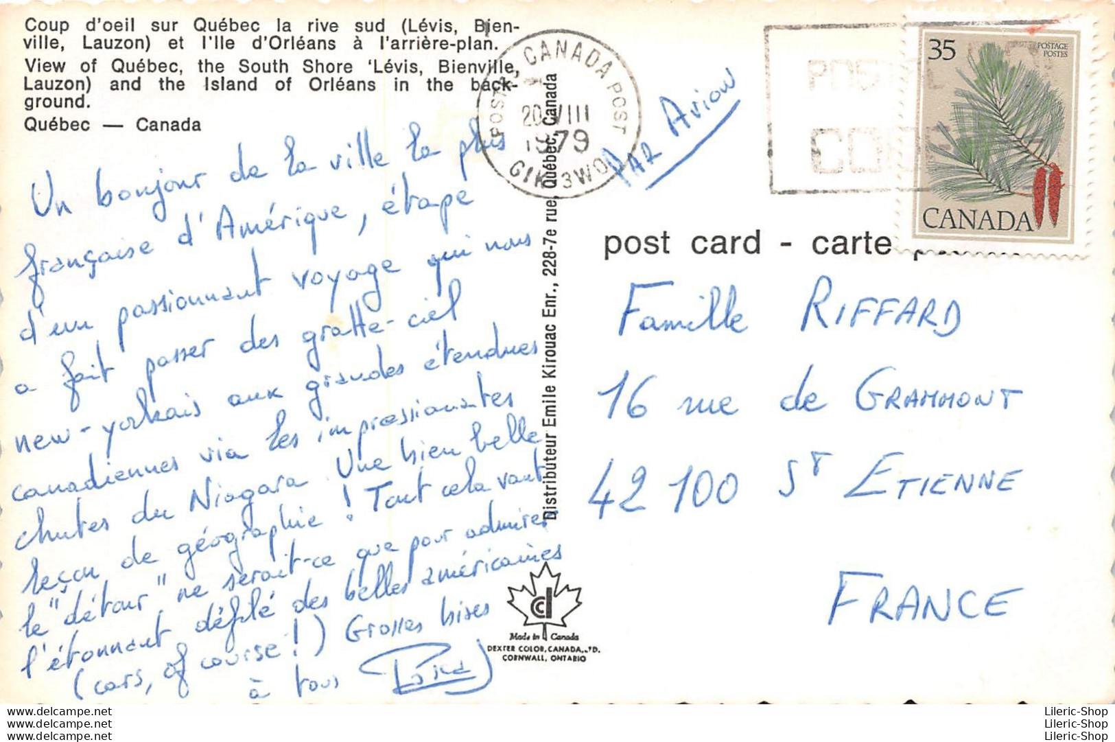 CPSM 1979 - QUÉBEC - Coup D'oeil Sur QUÉBEC, La Rive Sud (LÉVIS, BIENVILLE, LAUZON)  - - Levis