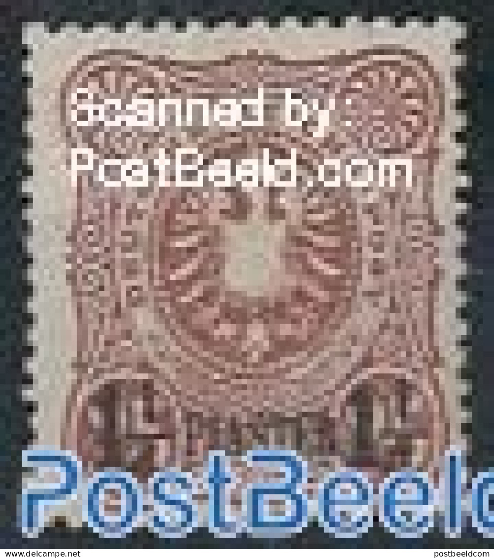 Turkey 1887 German Post, 1.25Pia On 25Pf, Orange Brown, Unused (hinged) - Altri & Non Classificati