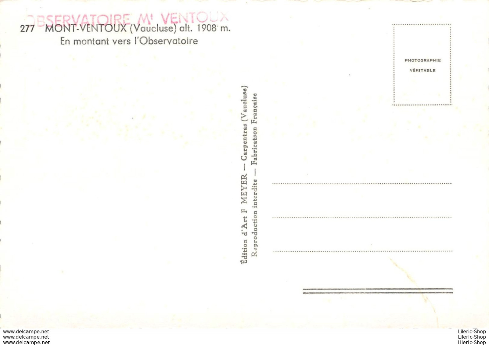 MONT-VENTOUX (84) CPSM ±1960 - En Montant Vers L'Observatoire - Skieurs - Ed. MEYER - Autres & Non Classés