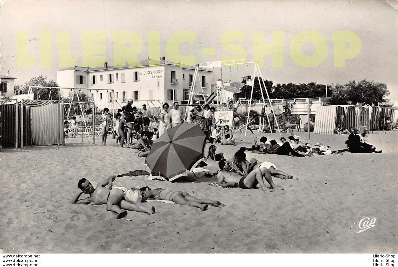 LA TRANCHE-SUR-MER (17) - CPSM 1960 Hôtel "Le Rêve" - La Plage - Beach Family Swimsuit Woman Man And Kids - Other & Unclassified