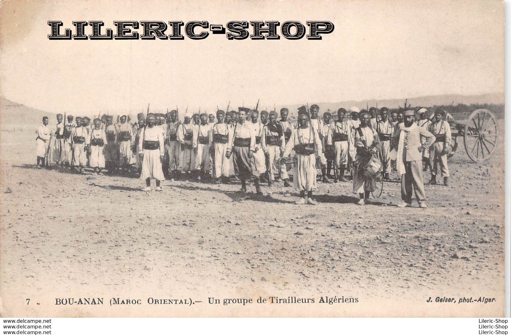 MAROC ORIENTAL - BOU ANAN - ±1915 -  Un Groupe De Tirailleurs Algériens - J. GEISER, Phot. Alger - Regiments