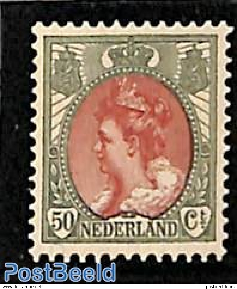 Netherlands 1899 50c Bronzegreen/Brownred, Stamp Out Of Set, Unused (hinged) - Neufs