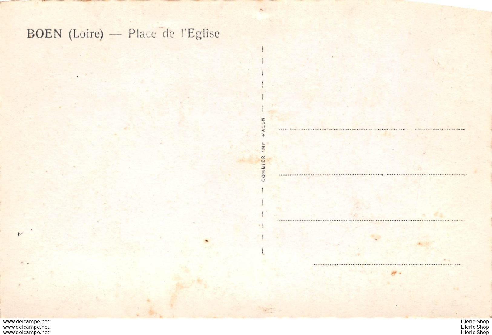 BOËN-sur-LIGNON (42) Place De L'église - Alimentation Stéphanoise - Le Bar DURAND - Éd. COMBIER - Other & Unclassified