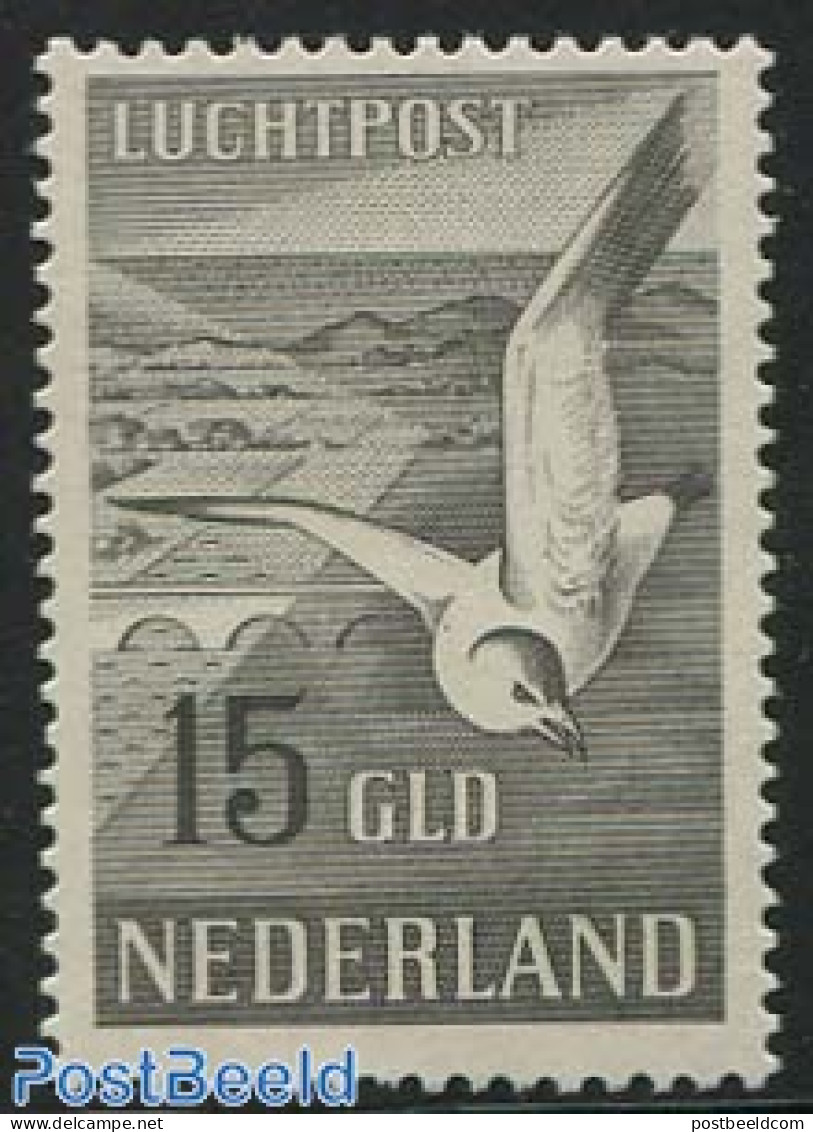 Netherlands 1951 15G, Stamp Out Of Set, Unused (hinged), Nature - Birds - Airmail