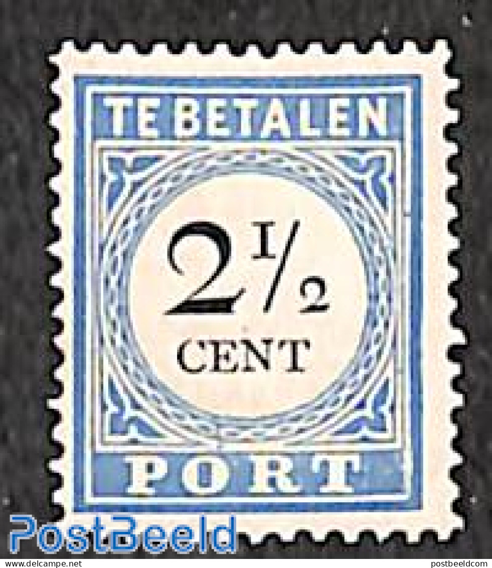 Netherlands 1888 2.5c, Postage Due, Perf. 12.5, Type III, Unused (hinged) - Other & Unclassified