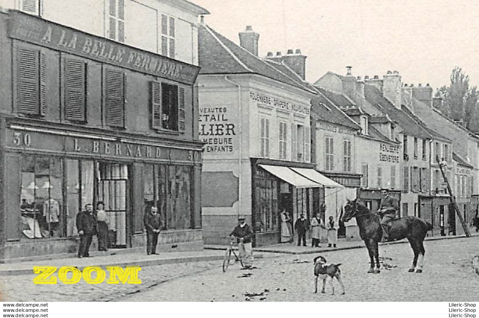 Avril 1908 - Rue De Paris "Hôtel Du Sauvage" - Ets THOMAS - "A La Belle Fermière" Édit.  A. LEROUX - La Ferte Gaucher