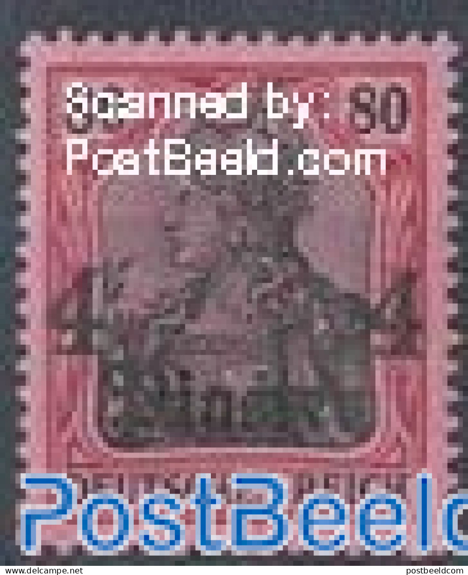 Türkiye 1906 German Post, 4Pia On 80Pf, Stamp Out Of Set, Mint NH - Altri & Non Classificati