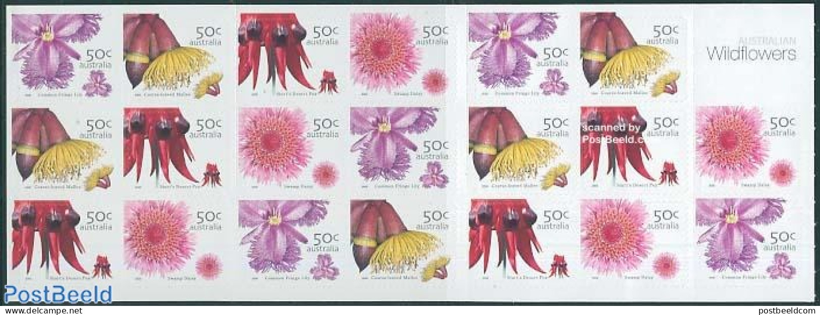 Australia 2005 Wild Flowers Booklet With 20 Stamps, Mint NH, Nature - Flowers & Plants - Stamp Booklets - Neufs