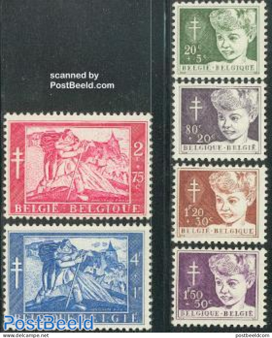 Belgium 1954 Anti Tuberculosis 6v, Mint NH, Health - Anti Tuberculosis - Disabled Persons - Unused Stamps
