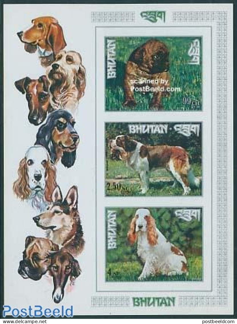 Bhutan 1973 Dogs S/s Imperforated, Mint NH, Nature - Dogs - Bhutan