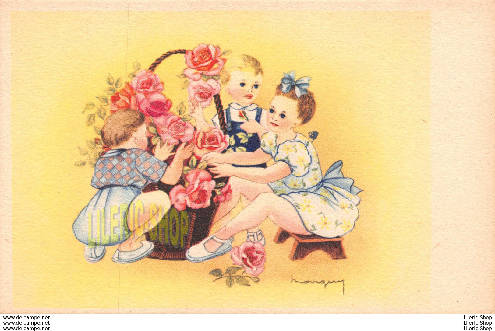 ÉDITION JLP SÉRIE CHARME N°958 - CPA ENFANTS CHILDREN PANIER FLEURS ILLUSTRATION MARGNY - Dessins D'enfants