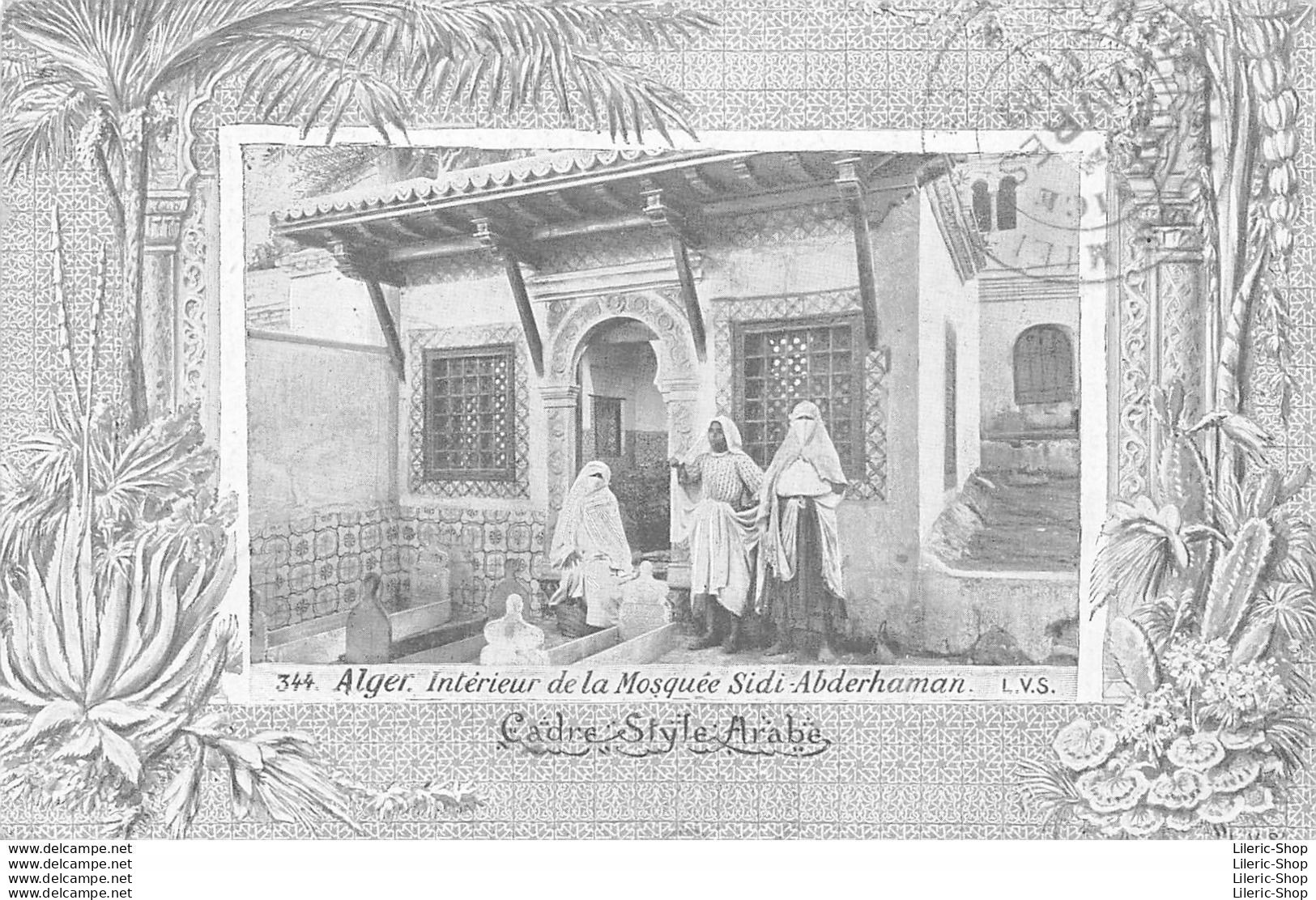 ALGER CPA 23-11-1914▬INTÉRIEUR DE LA MOSQUÉE SIDI ABDERHAMAN◄►CACHET MILITAIRE SERVICE DES VIVRES D'ALGER. - Skikda (Philippeville)