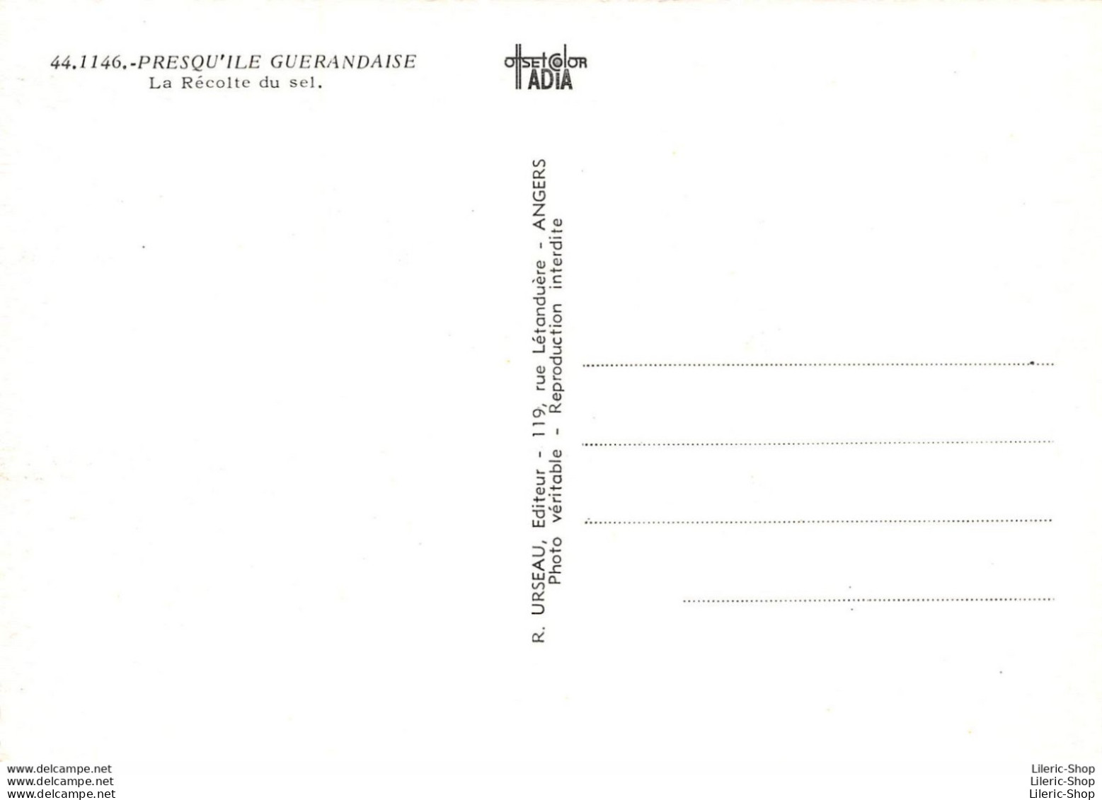 PRESQU'ILE GUÉRANDAISE ►CPASM ±1970 Paludières Récoltant Le Sel Dans Les Marais Salants ÉDIT. R. URSEAU - Kunsthandwerk