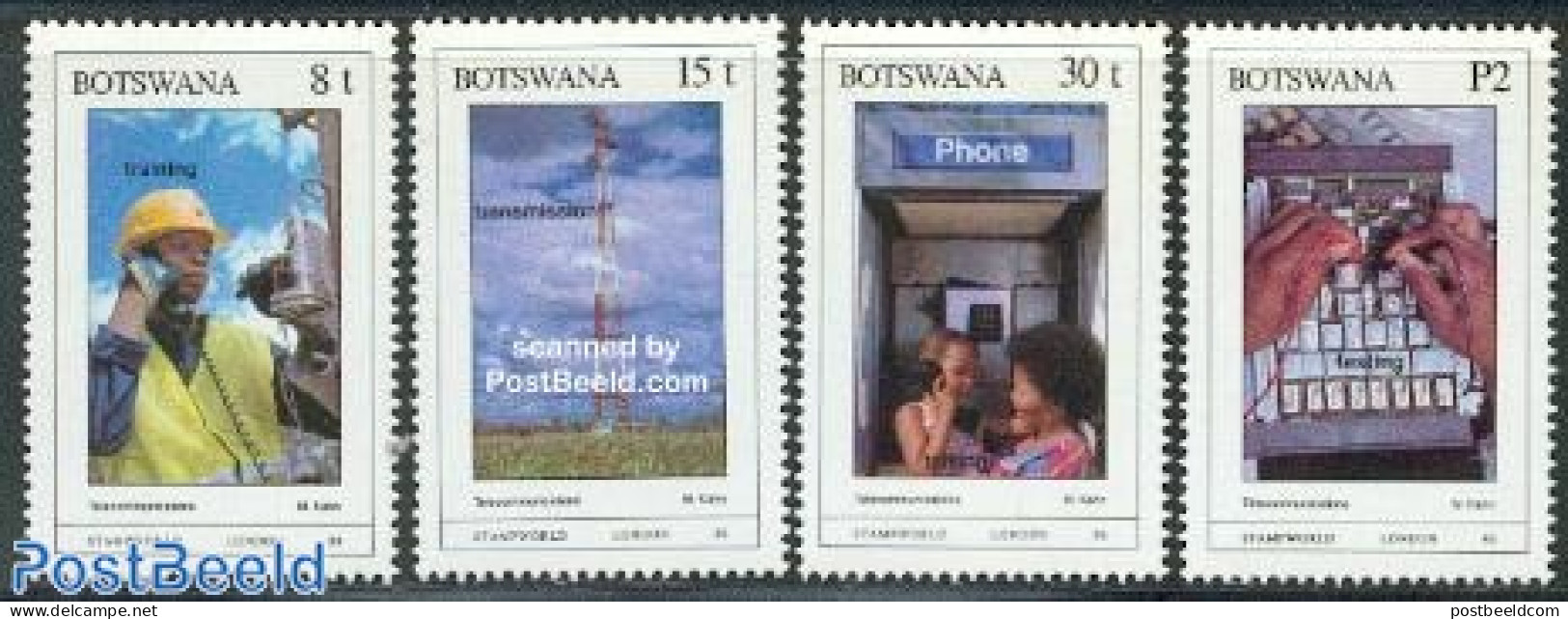 Botswana 1990 Stamp World London 4v, Mint NH, Science - Telecommunication - Telephones - Philately - Télécom