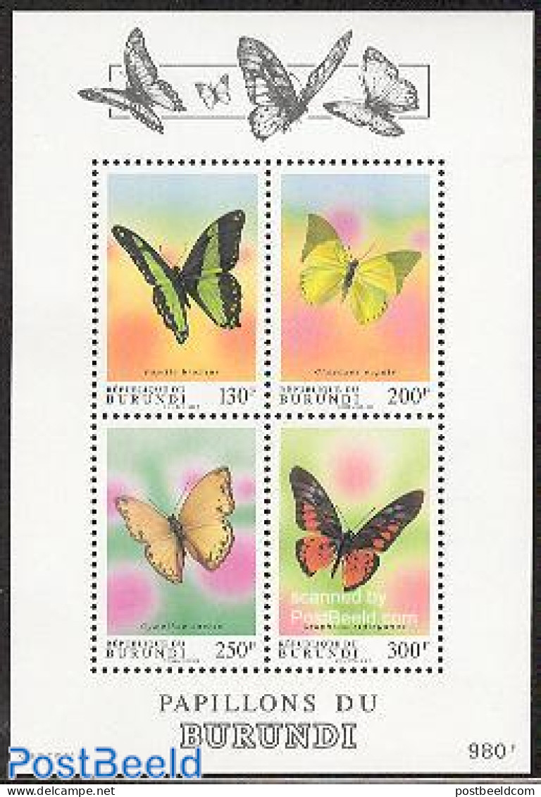 Burundi 1993 Butterflies S/s, Mint NH, Nature - Butterflies - Andere & Zonder Classificatie