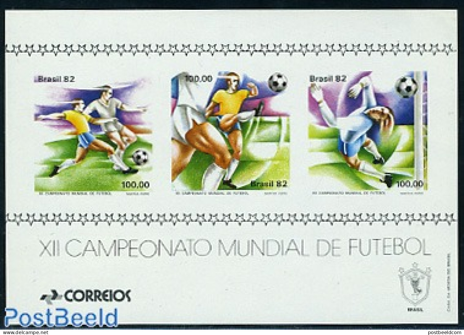 Brazil 1982 World Cup Football Spain S/s, Mint NH, Sport - Football - Ongebruikt