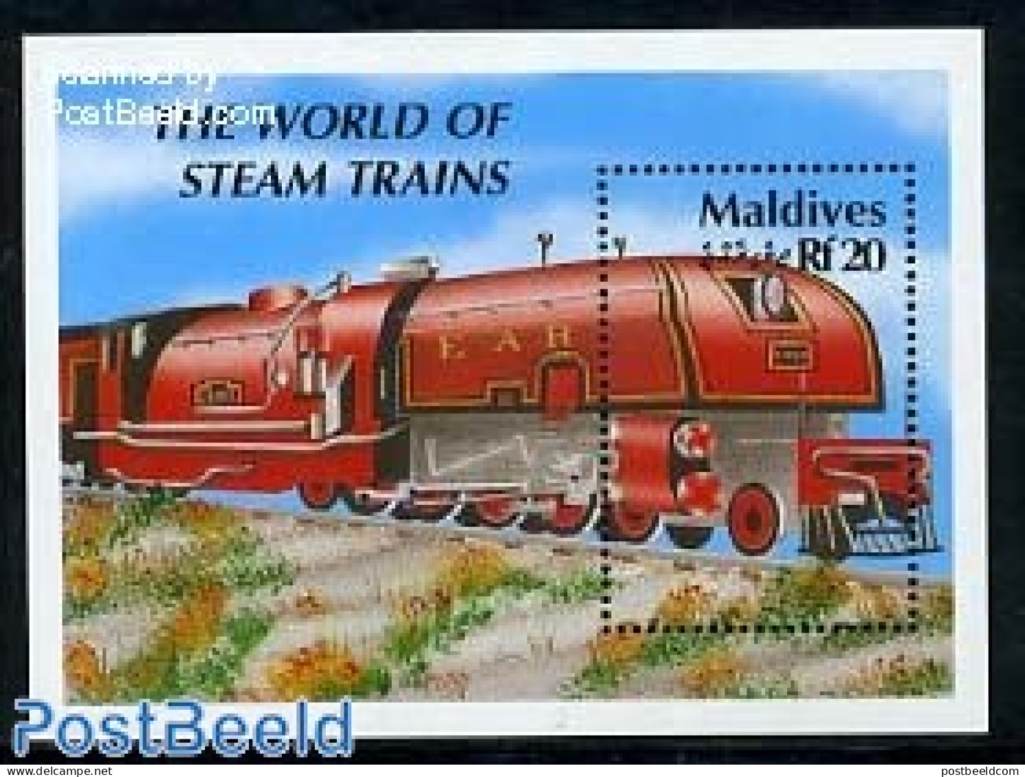 Maldives 1990 East African Railway S/s, Mint NH, Transport - Railways - Eisenbahnen