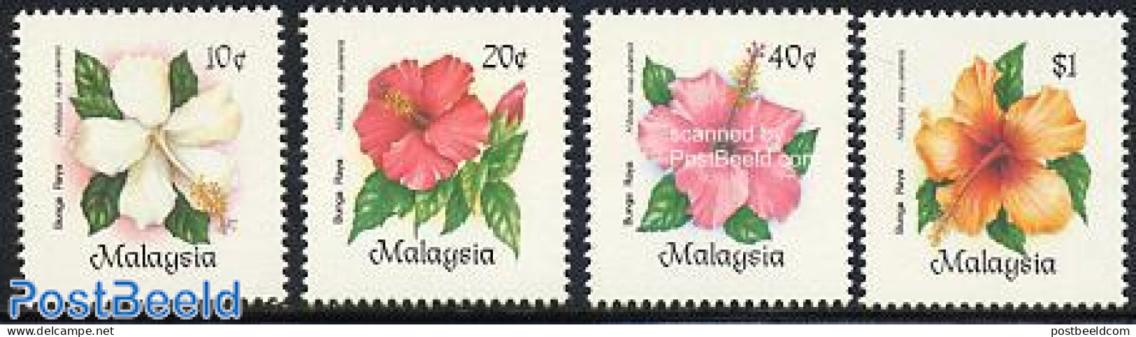 Malaysia 1984 Flowers 4v, Hibiscus, Mint NH, Nature - Flowers & Plants - Autres & Non Classés