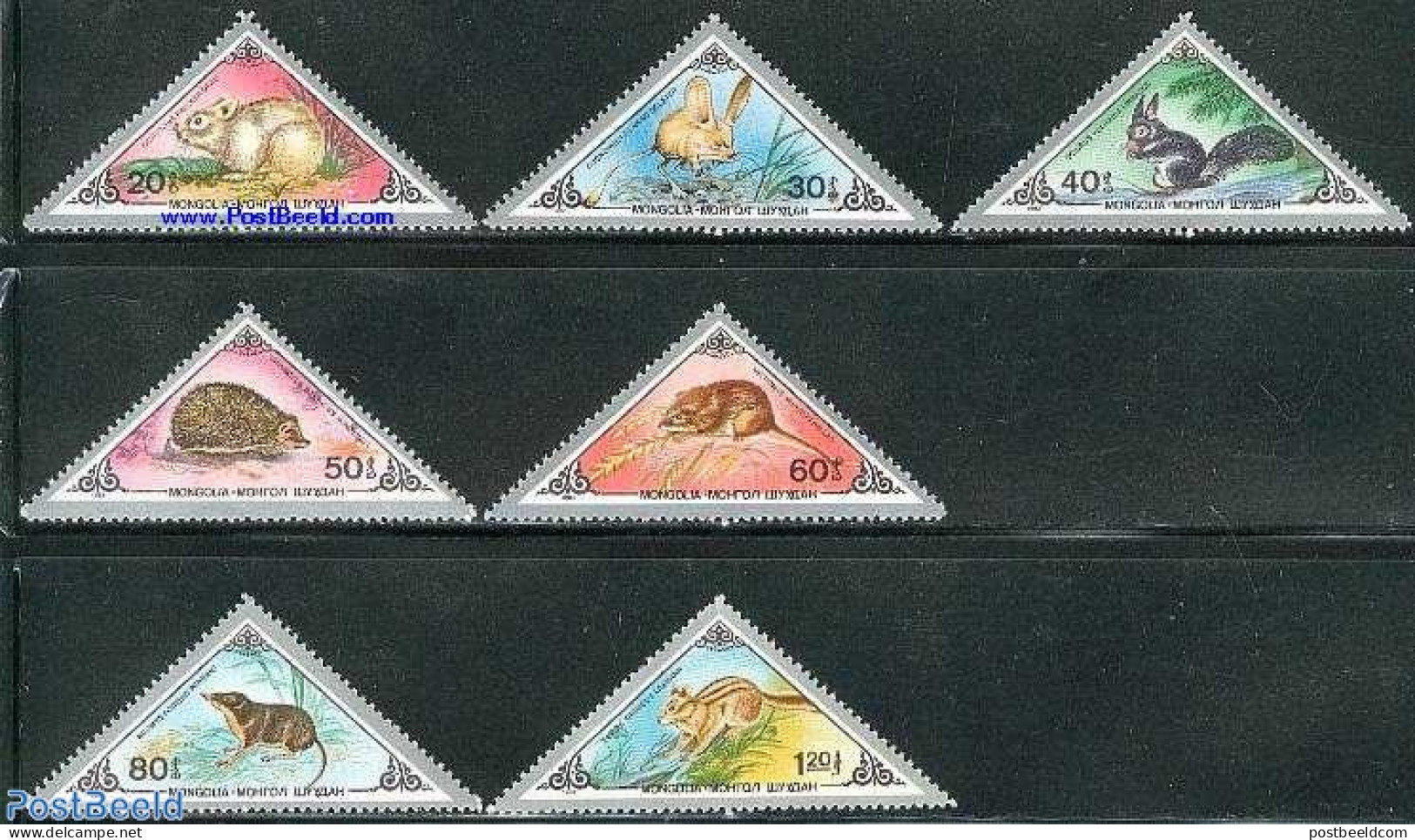 Mongolia 1983 Mammals 7v, Mint NH, Nature - Animals (others & Mixed) - Hedgehog - Rabbits / Hares - Mongolie