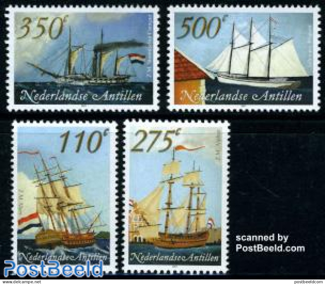 Netherlands Antilles 2001 Ships 4v, Mint NH, Transport - Ships And Boats - Schiffe