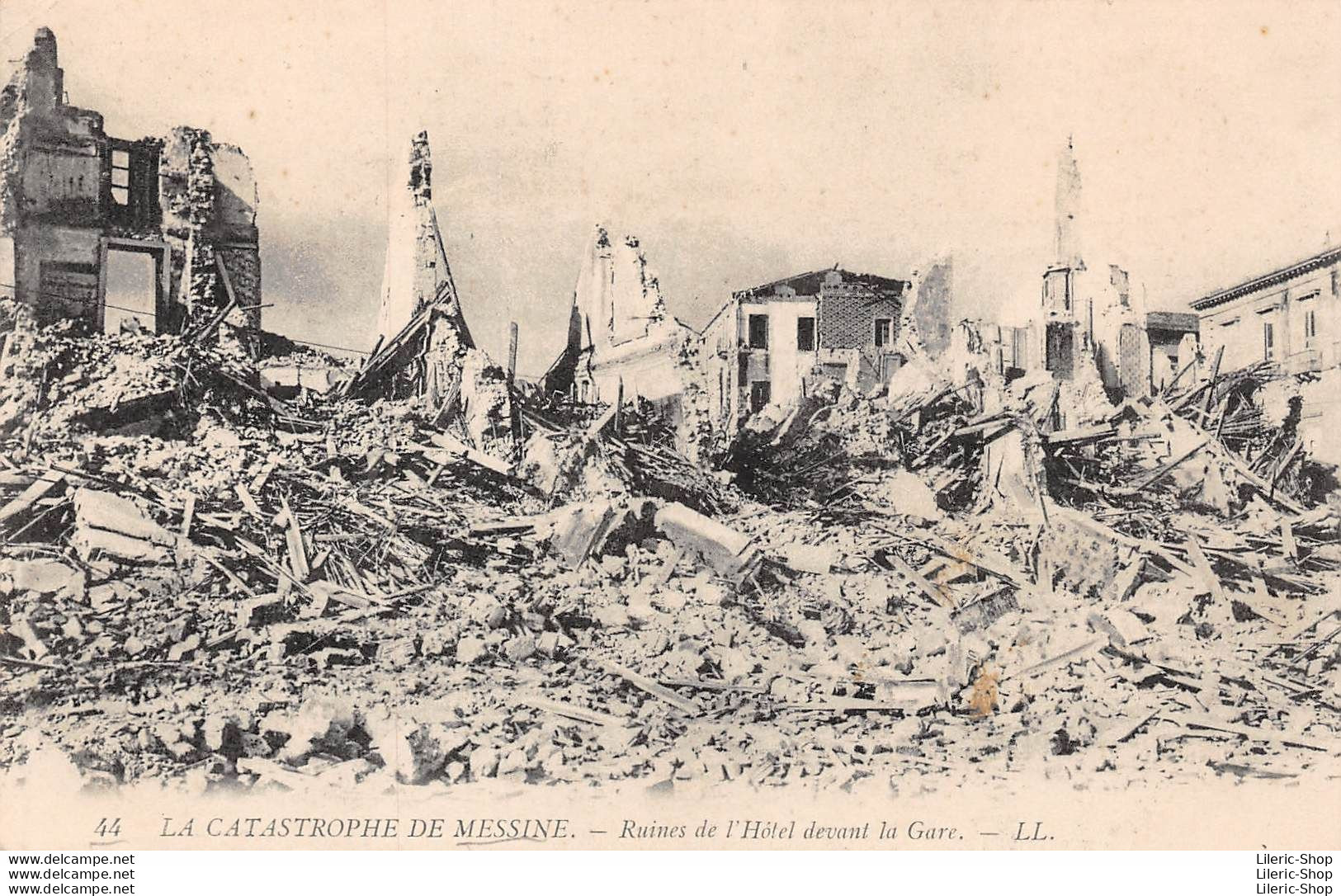 Séisme Du 28 Décembre 1908 - Catastrophe De Messine - Ruines De L'Hôtel Devant La Gare - Messina