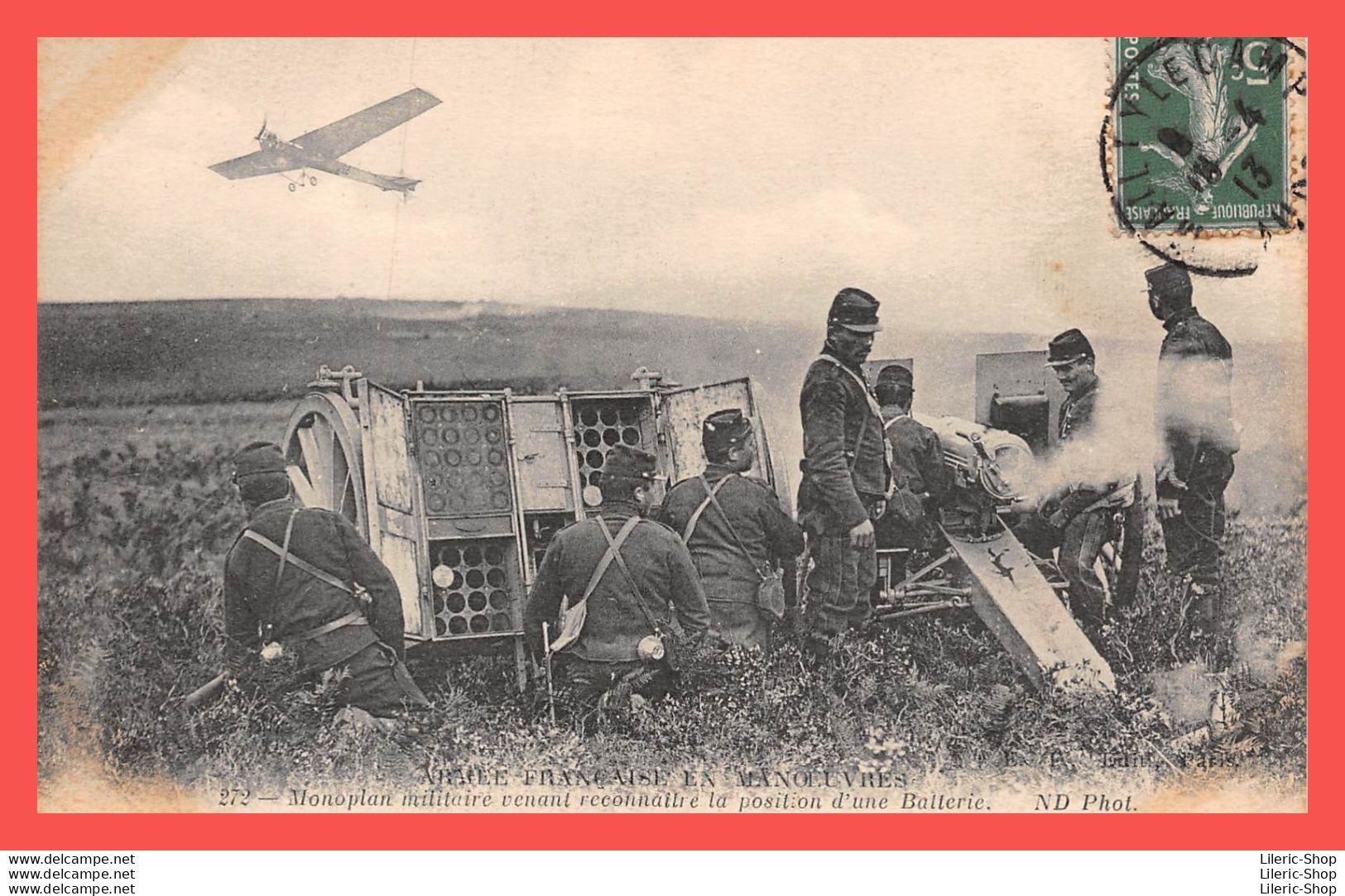 MILITARIA CPA 1913 Monoplan Militaire Venant Reconnaitre La Position D'une Batterie - Écriture Codée ND. Phot  - Manöver