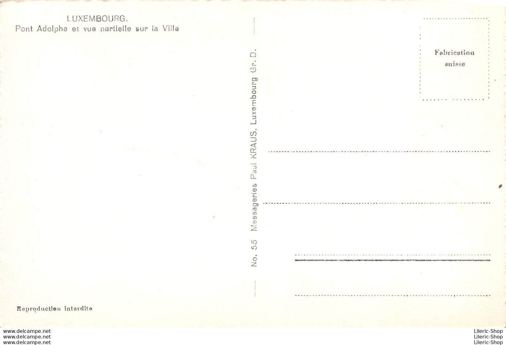 CPSM ± 1950 Pont Adolphe Et Vue Partielle Sur La Ville - Édition Messageries Paul KRAUS - Luxemburg - Town