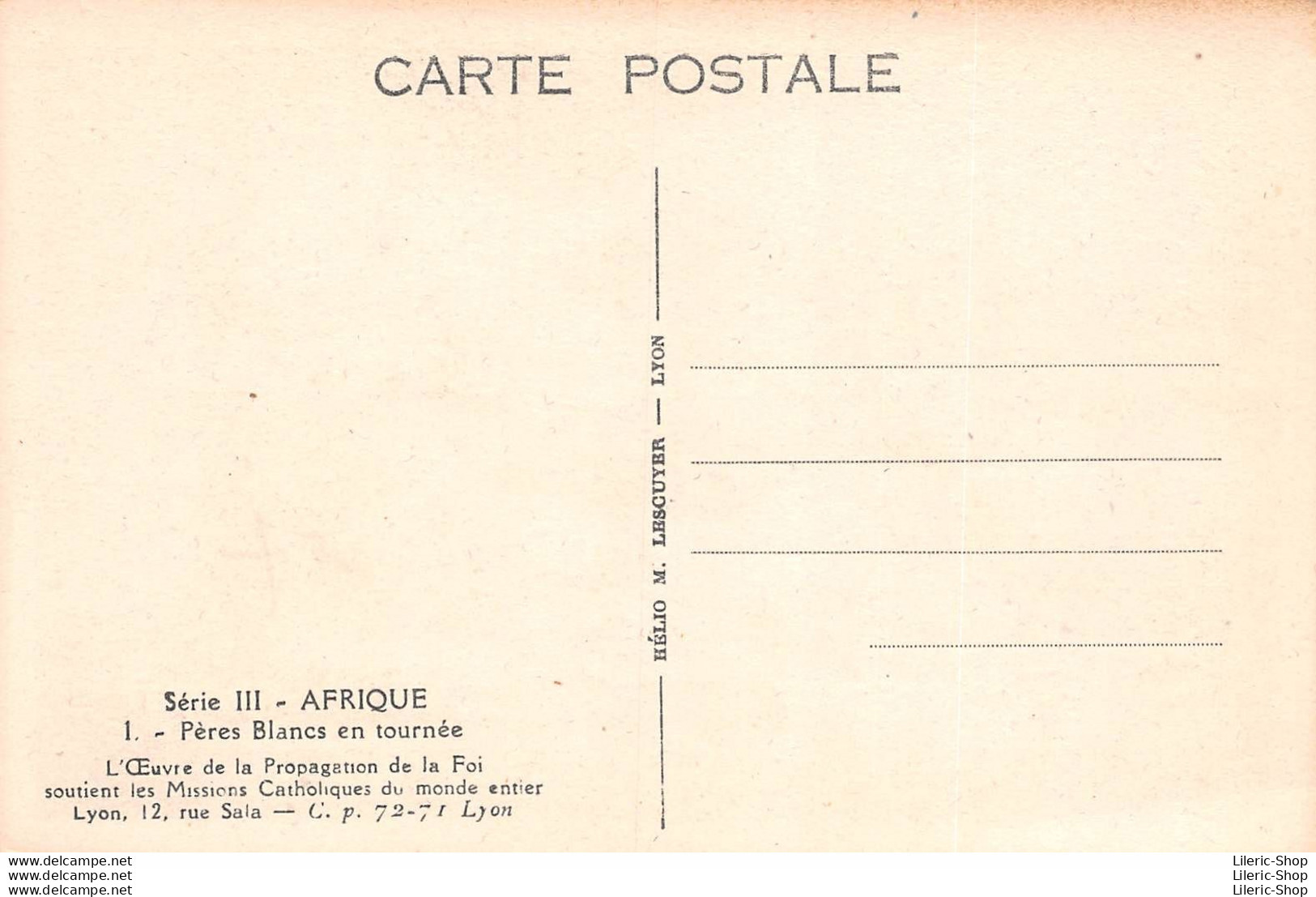 AFRIQUE DU NORD - Chrétienté Catholique (Pères Blancs En Tournée), Carte De Propagande évangélique, - Andere & Zonder Classificatie