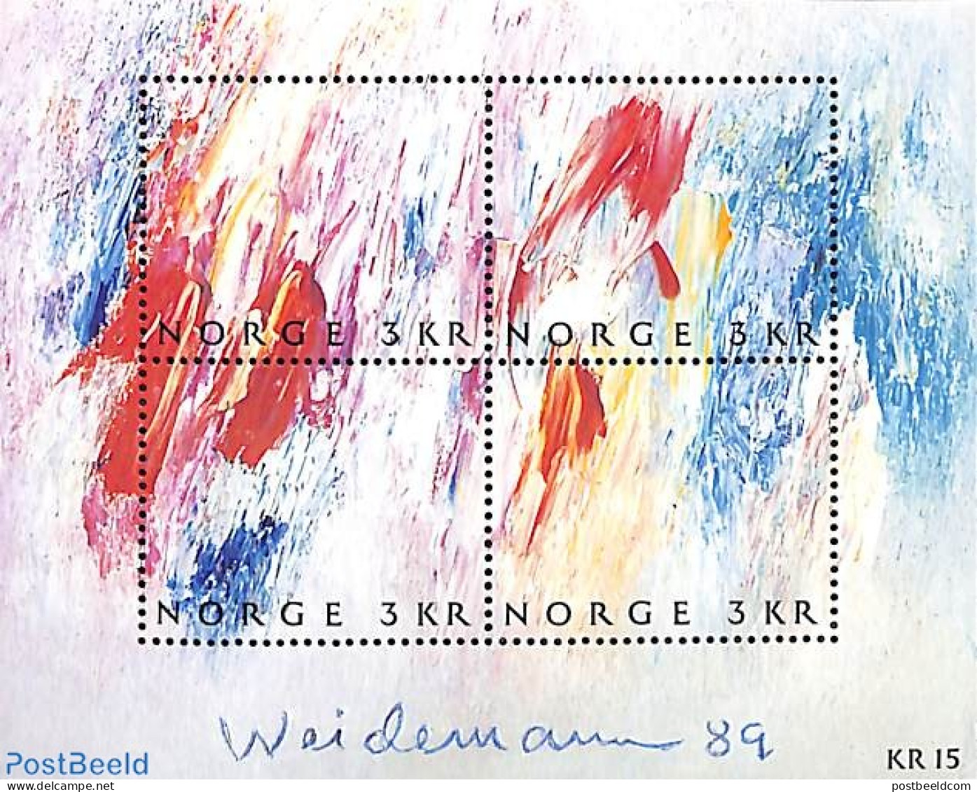 Norway 1989 Stamp Day, Paintings S/s, Mint NH, Art - Modern Art (1850-present) - Neufs