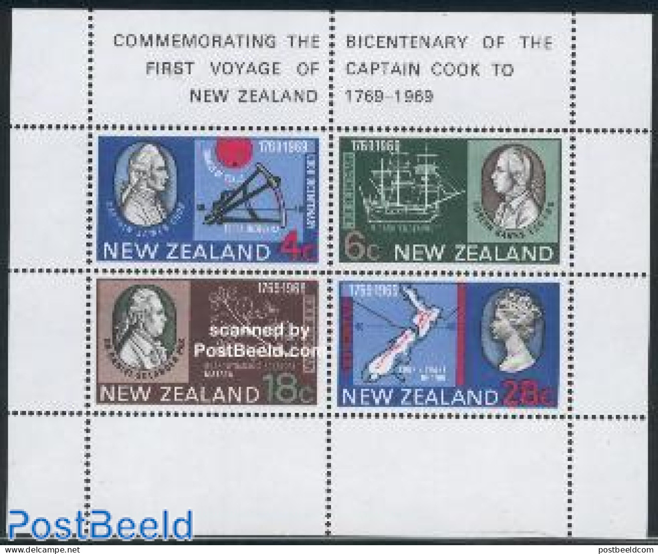 New Zealand 1969 James Cook S/s, Mint NH, History - Science - Transport - Various - Explorers - Weights & Measures - S.. - Neufs